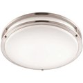 Pirate Brands 14 in. Brushed Nickel Selectable LED CCT Round Flush Mount Light HDP1414C3C-35